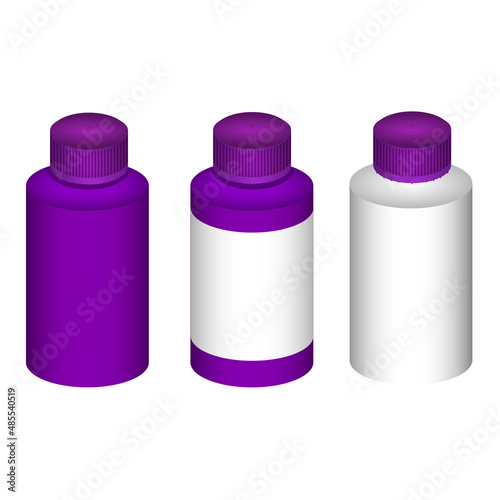 Household chemicals bottles pack cleaning housework liquid domestic fluid cleaner template vector illustration.