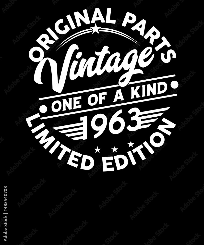 Original Parts vintage one of a kind 1963 Limited edition birthday t-shirt design. Vintage Circle Design.59th birthday gifts for women or men.