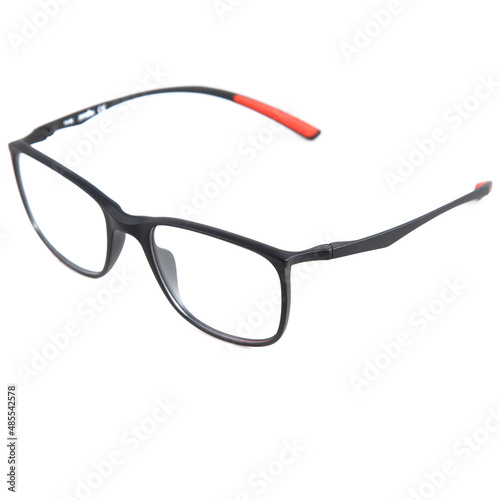 eyeglass frames on a white background. Stylish framed glasses on a white background.