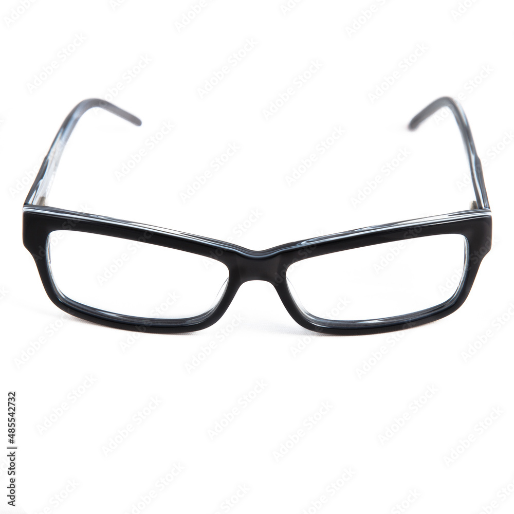 eyeglass frames on a white background. Stylish framed glasses on a white background. eyeglass frames on a white background. Stylish framed glasses on a white background.