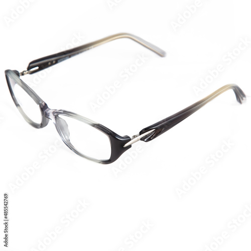 eyeglass frames on a white background. Stylish framed glasses on a white background.