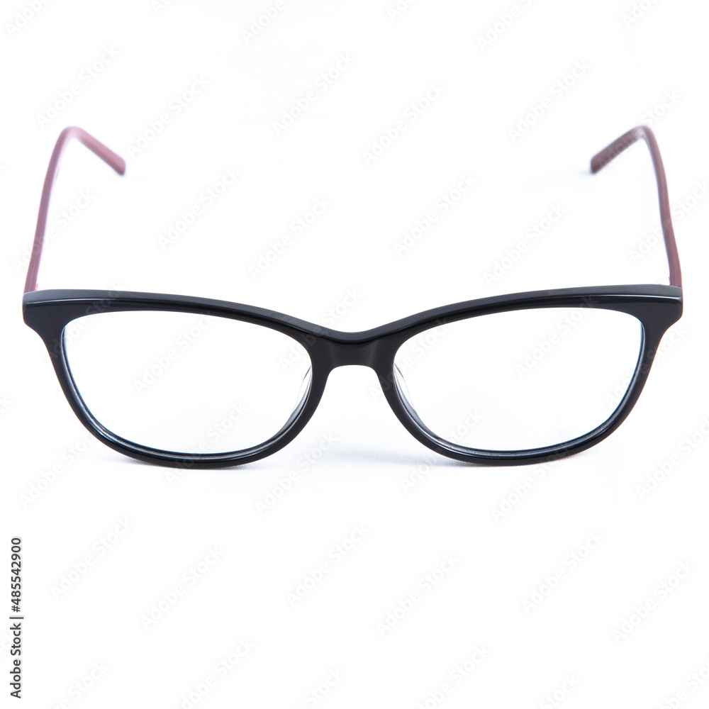eyeglass frames on a white background. Stylish framed glasses on a white background. eyeglass frames on a white background. Stylish framed glasses on a white background.