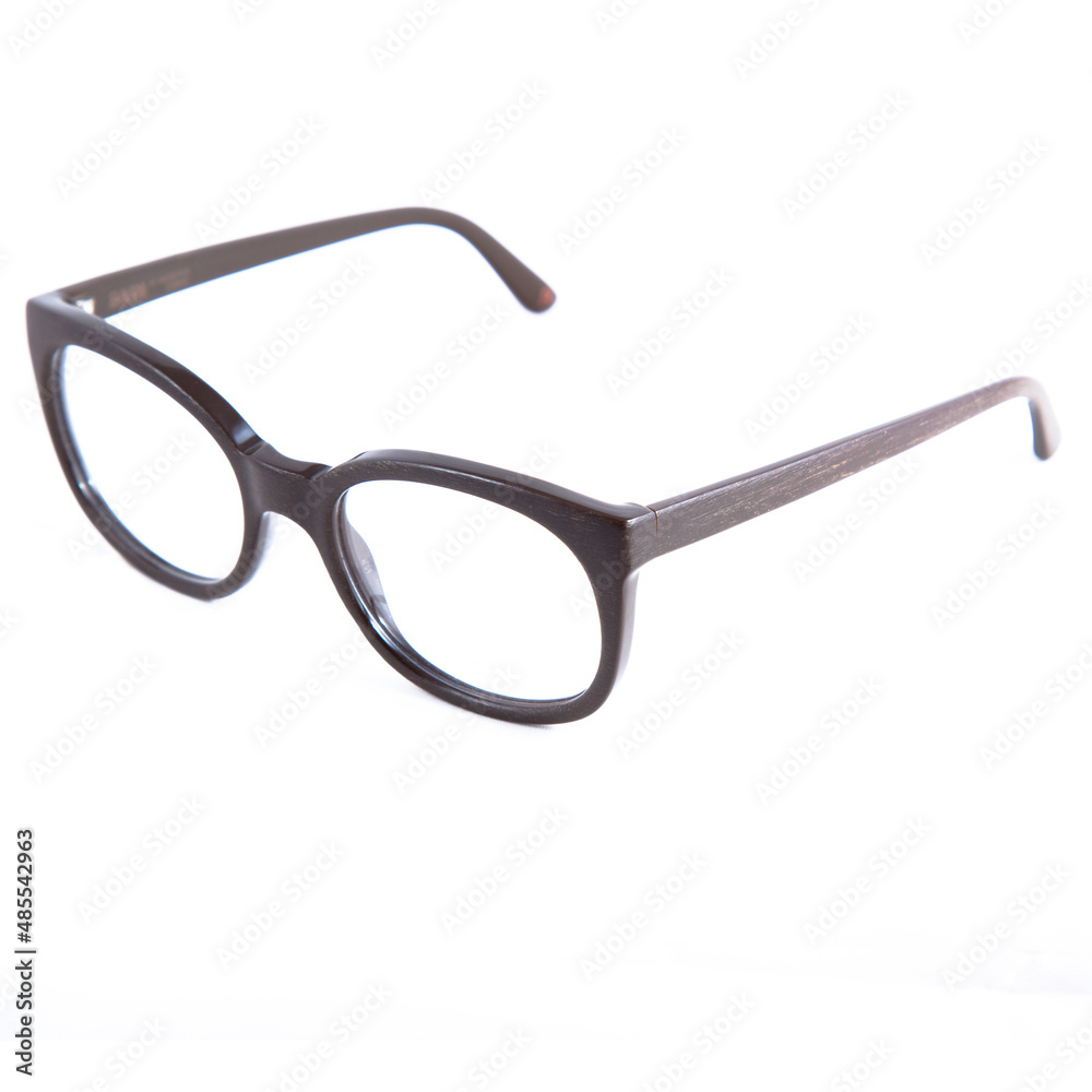 eyeglass frames on a white background. Stylish framed glasses on a white background. eyeglass frames on a white background. Stylish framed glasses on a white background.