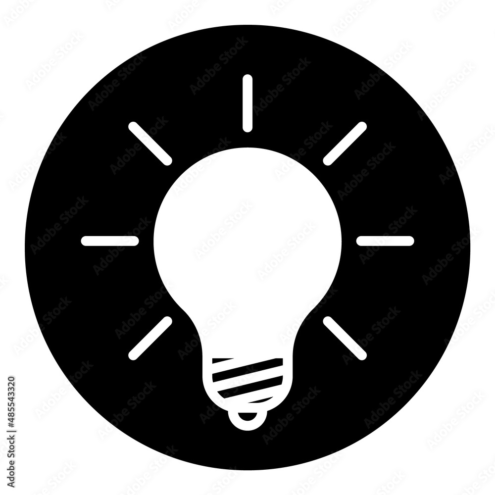 Lightbulb Idea Flat Icon Isolated On White Background Lightbulb Idea Flat Icon Isolated On White Background