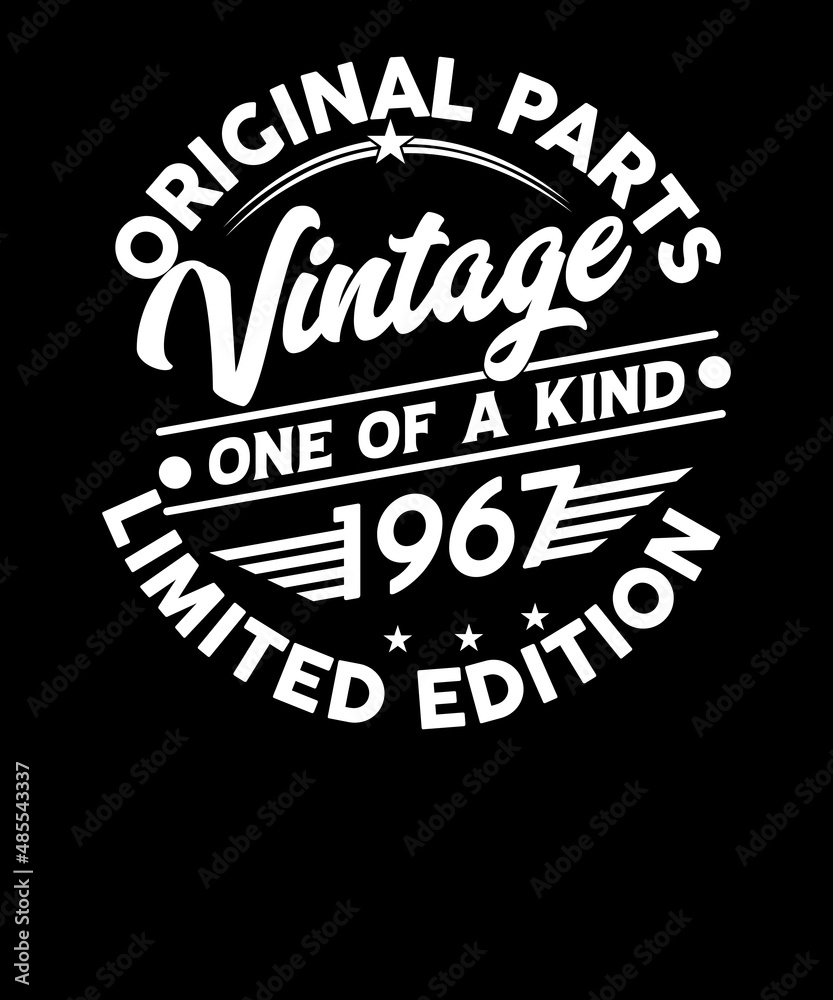 Original Parts vintage one of a kind 1967 Limited edition birthday t-shirt design.55th birthday shirt design. Vector illustration.