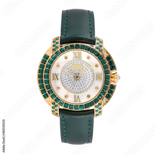 Luxury watches isolated on white background With clipping path gold watch women and man watches female and male watches
