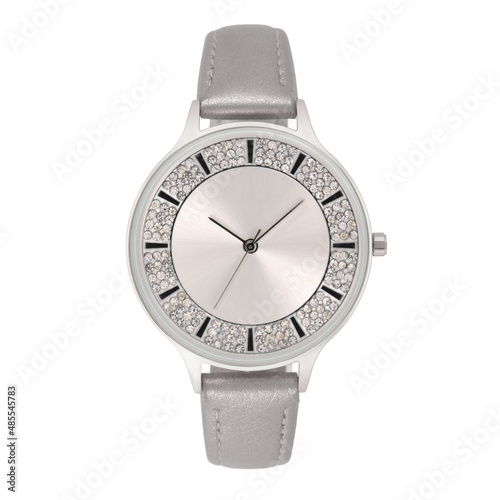 Luxury watches isolated on white background With clipping path silver watch women and man watches female and male watches