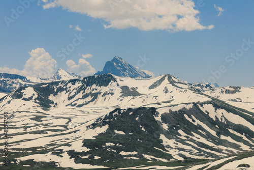 Snow Capped Mountain Peaks in Gilgit Baltistan Highlands, Pakistan