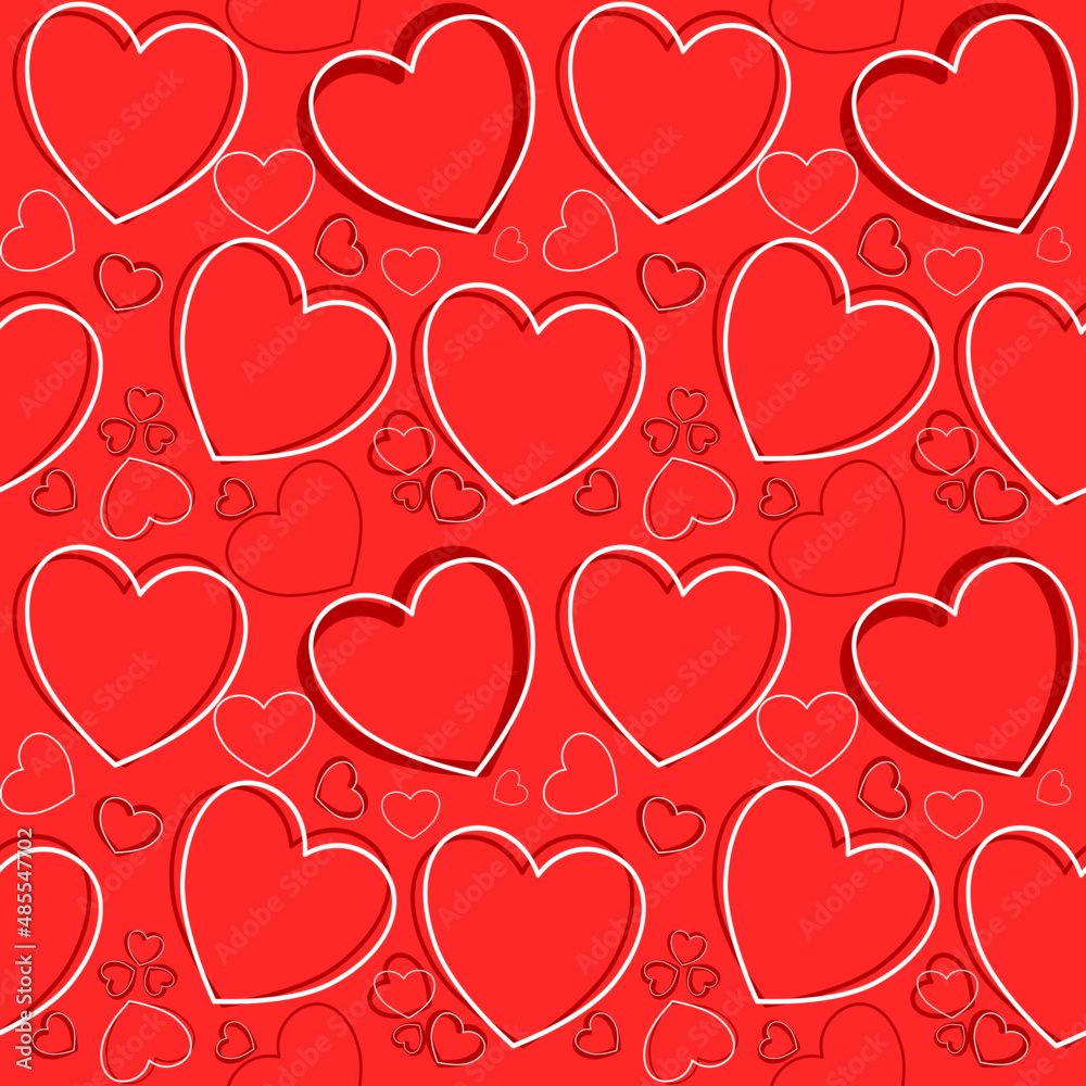 Vector seamless love symbol pattern, with stylish hearts Vector seamless love symbol pattern, with stylish hearts