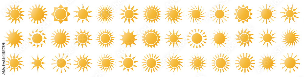 big set of sun web icons - vector design elements big set of sun web icons - vector design elements