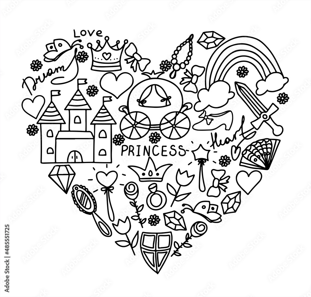 Set Vector Illustration Hand-Drawn Sketchy Fairy Tale Princess Tiara Crown Doodle Design Elements Set Vector Illustration. Cliparts for invitation, ad, book Set Vector Illustration Hand-Drawn Sketchy Fairy Tale Princess Tiara Crown Doodle Design Elements Set Vector Illustration. Cliparts for invitation, ad, book