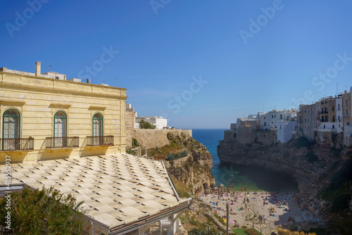 Polignano a Mare, historic city in Apulia. Buildings on the coast