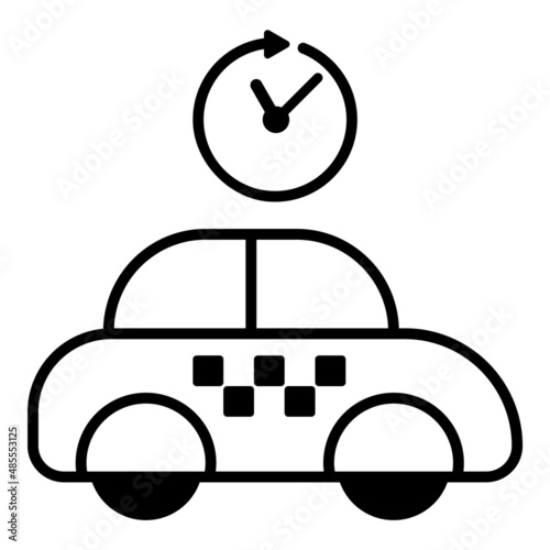 Taxi Flat Icon Isolated On White Background