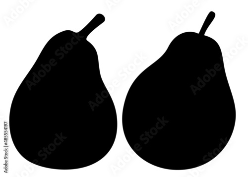 Pears are big fruits. Vector image.