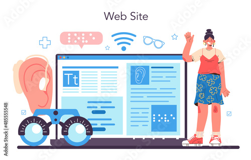 Disabled people education online service or platform. Specialist teaching