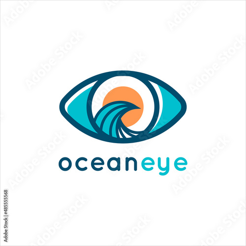 Modern ocean eye logo vector for your company or business