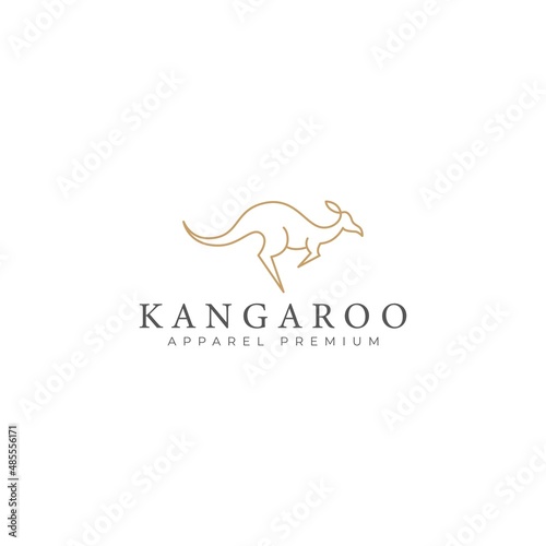 Kangaroo icon logo design vector illustration. Australia animal identity sign with simple luxury style.