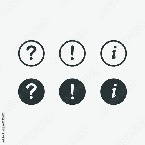 Exclamation, question, information, ask, help vector icon isolated