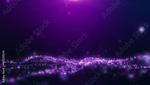 Dark pink purple glow dust particles, light effect.