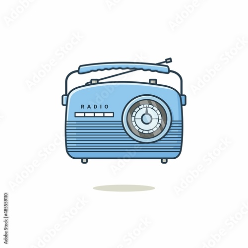 Illustration vector graphic of Radio. Radio minimalist style isolated on a white background. The illustration is suitable for web landing pages, banners, flyers, stickers, cards, etc.