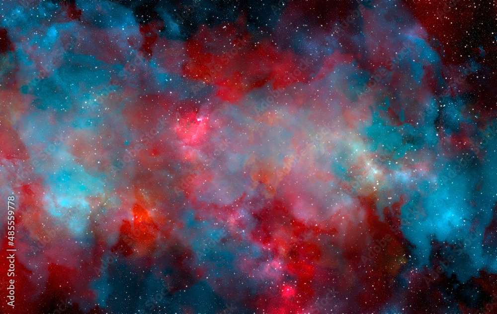 Space background with stardust and shining stars. Realistic cosmos and color nebula. Colorful galaxy. 3d illustration Space background with stardust and shining stars. Realistic cosmos and color nebula. Colorful galaxy. 3d illustration