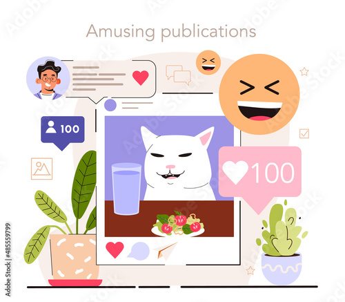 Amusing publication. Content strategy development. Social media content