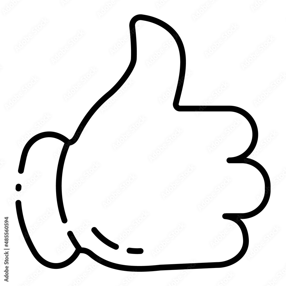 Thumbs Up Cartoon Flat Icon Isolated On White Background Thumbs Up Cartoon Flat Icon Isolated On White Background