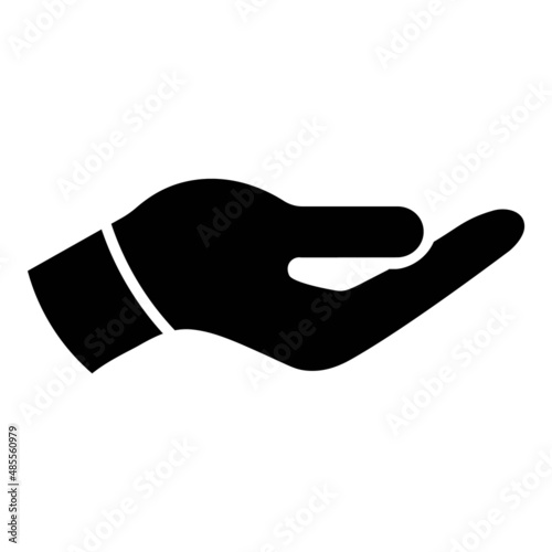 Outstretched Palm Gesture Flat Icon Isolated On White Background