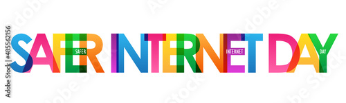 SAFER INTERNET DAY colorful vector typography banner