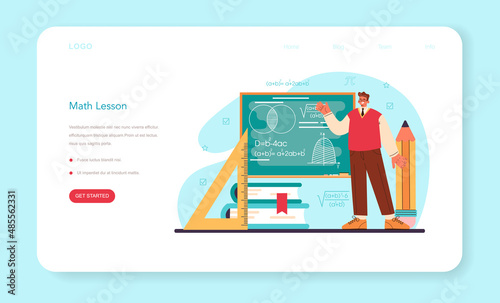 Canvas Print Mathematician web banner or landing page. Mathematician use