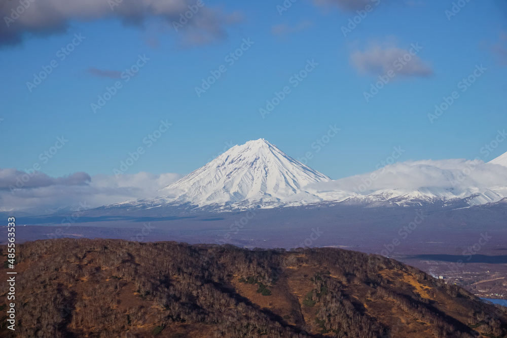 View of the Koryaksky volcano