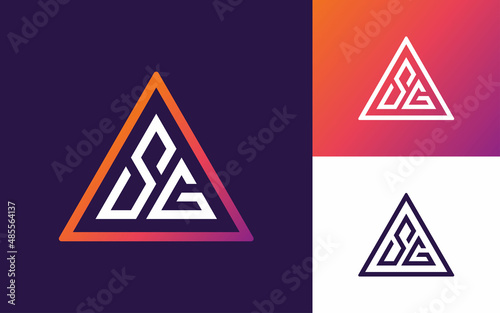 Modern Monogram Logo with Initial Letter S G for Company or Sports Team