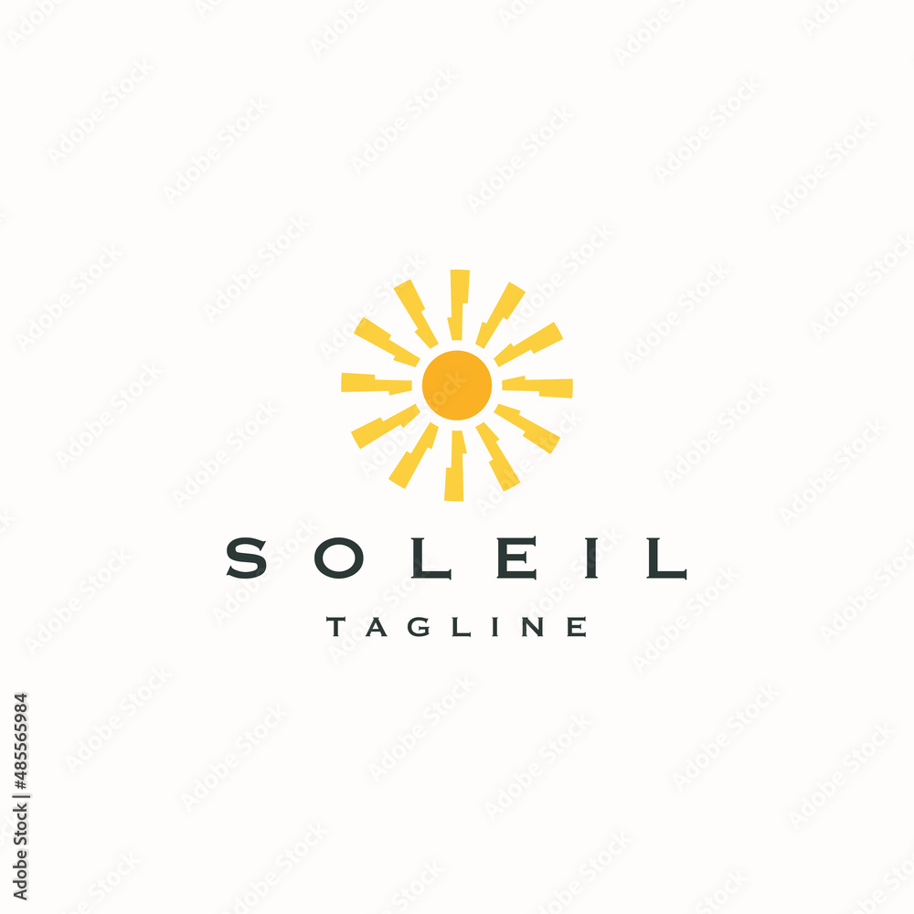 Fototapeta premium Sun logo icon design template flat vector