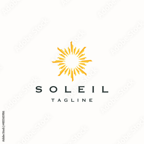 Sun logo icon design template flat vector