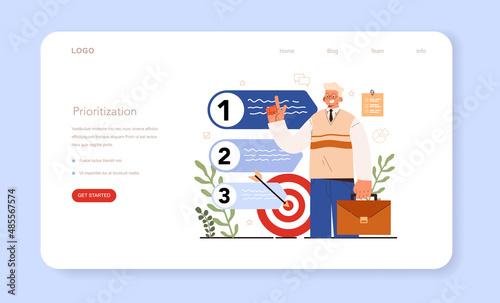 Soft skills web banner or landing page. Business people or employee