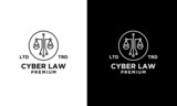 cyber justice law firm logo icon design