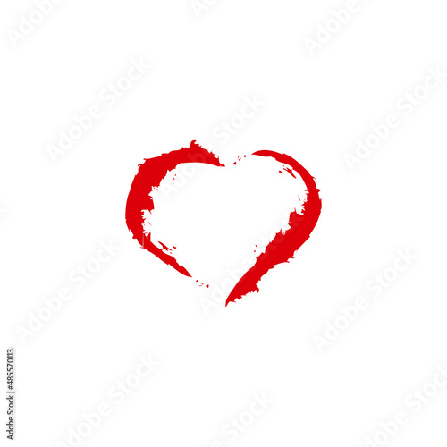 Red heart icon on white background love logo