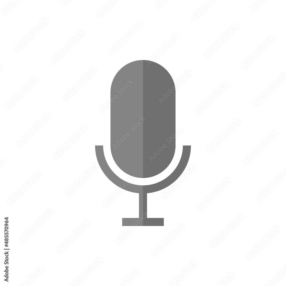 Microphone grey flat vector icon Microphone grey flat vector icon