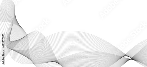 Abstract audio curve line. Gray blend background design. Technology futuristic pattern for presentation