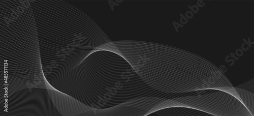 Futuristic abstract background with line blend motion. White curve graphic illustration for technology presentation