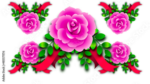 Flowers pattern, graphic design illustration, decoration background