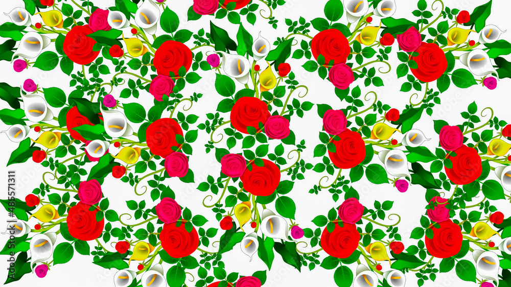 Flowers pattern, graphic design illustration, decoration background Flowers pattern, graphic design illustration, decoration background