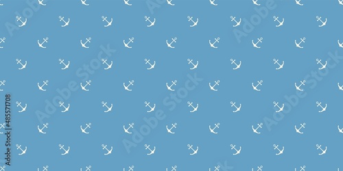 Nautical seamless pattern with geometric ship anchors