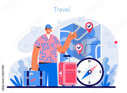 Tourism specialist concept. Travel agent selling tour, cruise, airway