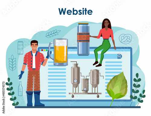 Brewery online service or platform. Craft beer production. Beerhouse