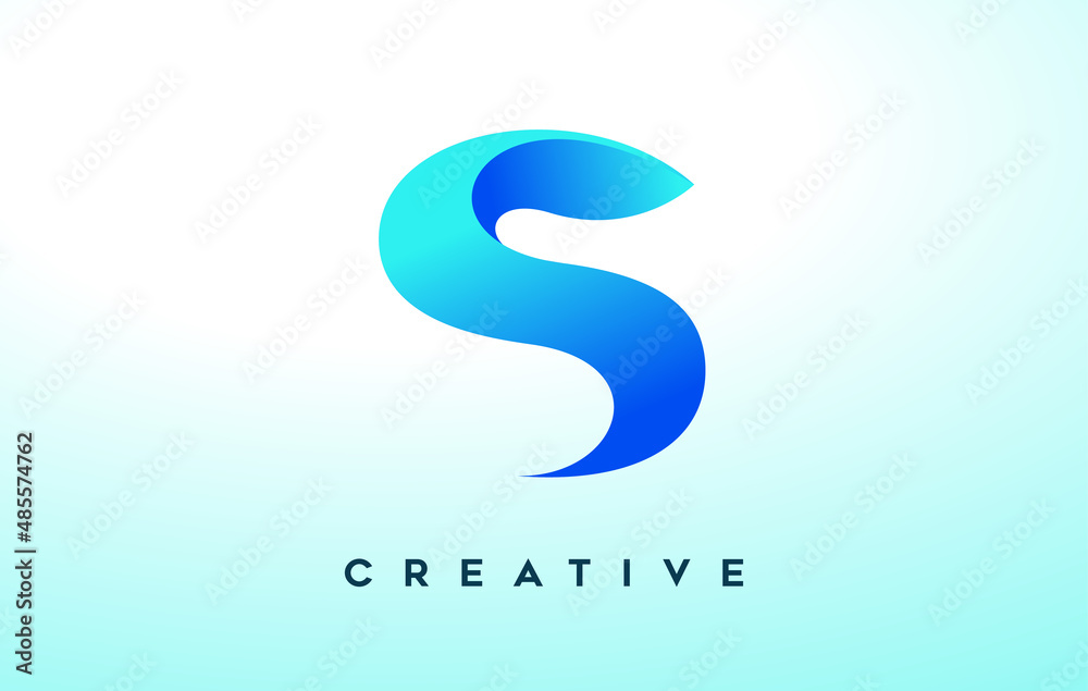 Blue S Letter Logo Design with Stylized Look and Modern Design for Business Company Logo