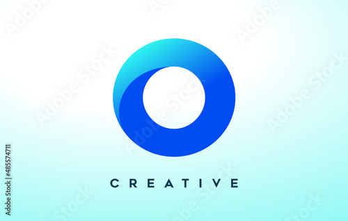 Blue O Letter Logo Design with Stylized Look and Modern Design for Business Company Logo