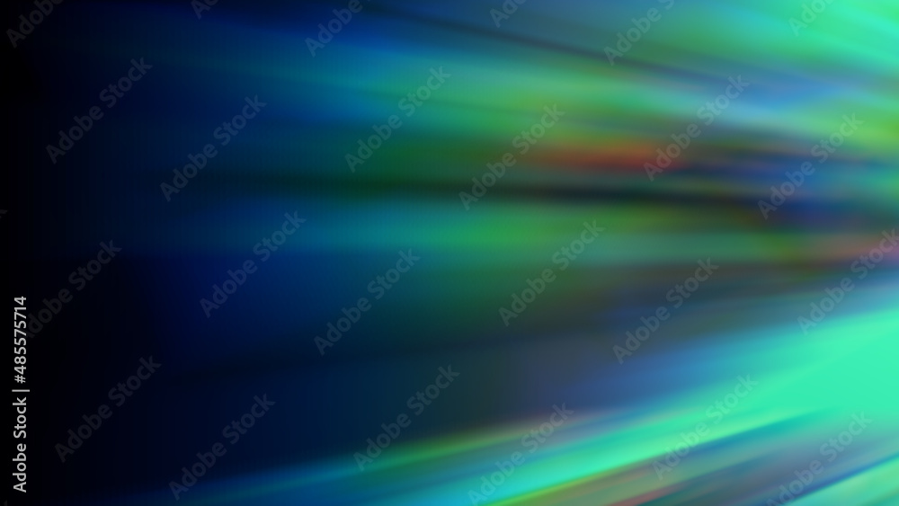 Dispersion of the Green Backgrounds. Glass object with dispersion and rainbow effects. Light splitting.