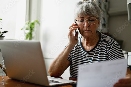 Senior woman using laptop
