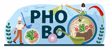 Pho bo typographic header. Vietnamese soup in a bowl.